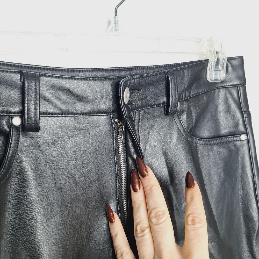 Avec Les Filles Gabi Faux Leather Pant Cargo Utility Small High Rise Straight - Picture 8 of 12